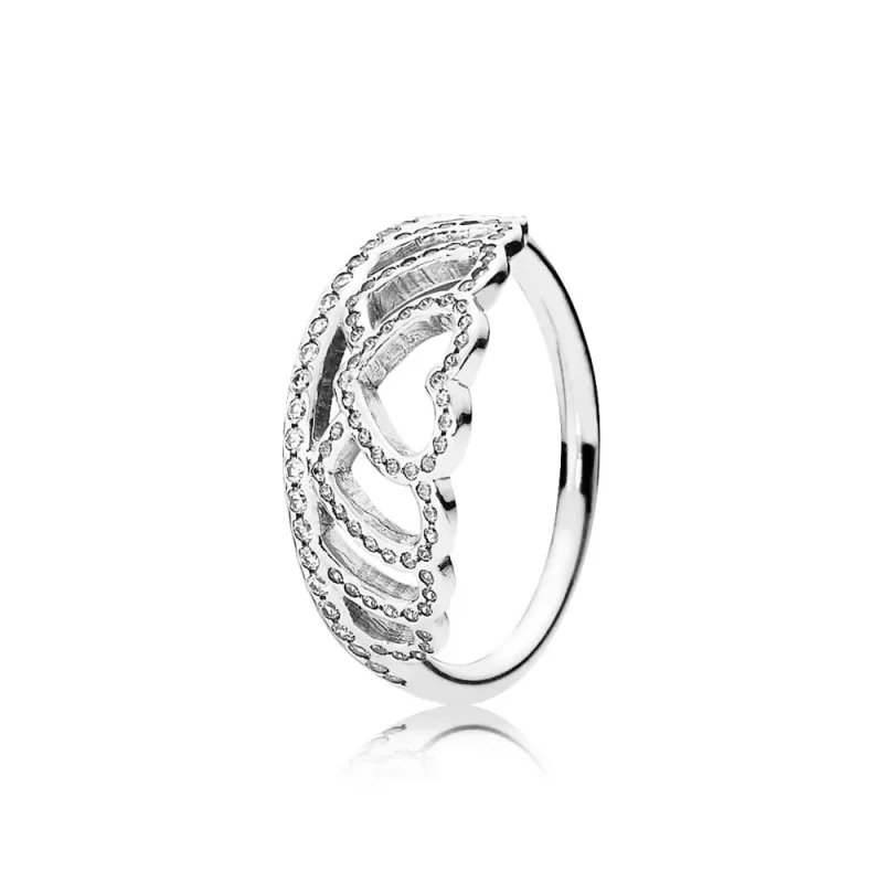 (kép) PANDORA Tiara formájú ezüstgyűrű áttetsző cirkóniával - 190958CZ