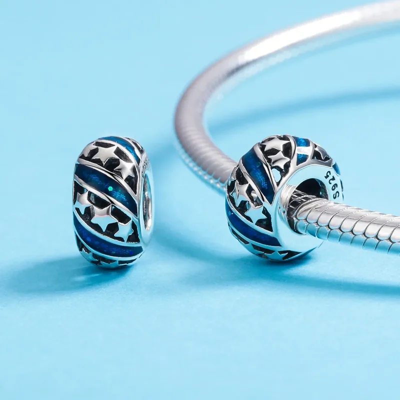 (kép) PANDORA típusú a ragyogó csillag folyó spacer charm - SCC636 - Megtekintés 5