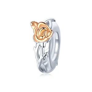 (kép) PANDORA típusú bicolor szerető rózsa virágok spacer charm - BSC146