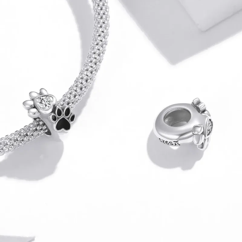 (kép) PANDORA típusú bimbózó mancs nyomtatás spacer charm - SCC1846 - Megtekintés 4