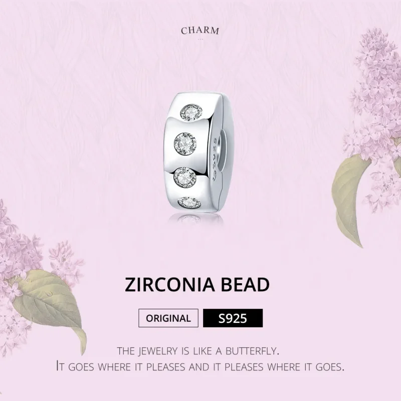 (kép) PANDORA típusú cirkónia spacer charm - BSC165 - Megtekintés 6