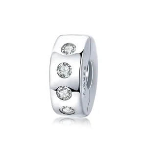 (kép) PANDORA típusú cirkónia spacer charm - BSC165