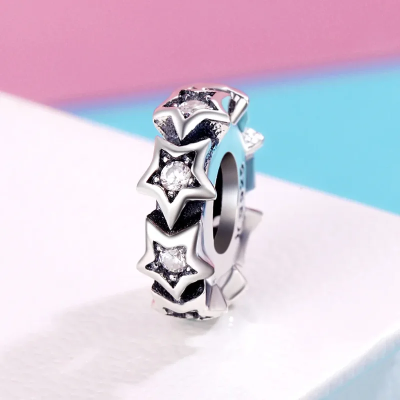 (kép) PANDORA típusú csillag spacer charm - SCC244 - Megtekintés 3