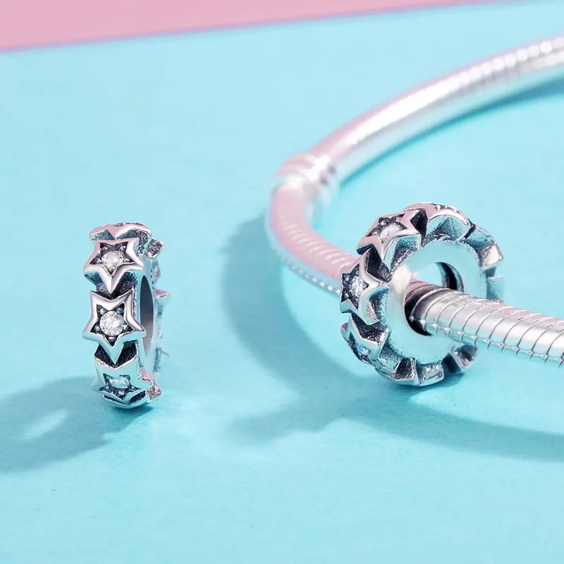 (kép) PANDORA típusú csillag spacer charm - SCC244 - Megtekintés 4