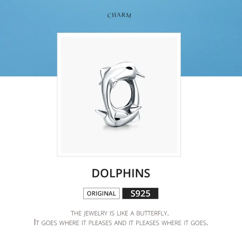 (kép) PANDORA típusú delfinek spacer charm - BSC296 - Megtekintés 6
