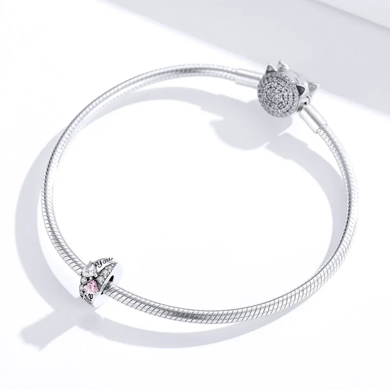 (kép) PANDORA típusú édes szív spacer charm - BSC283 - Megtekintés 2