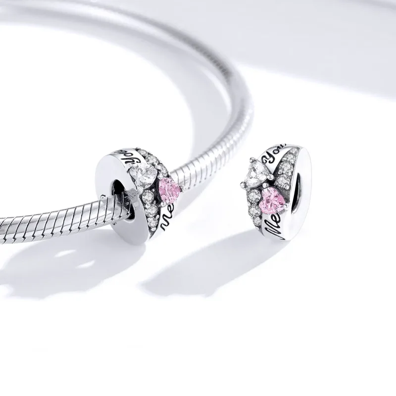 (kép) PANDORA típusú édes szív spacer charm - BSC283 - Megtekintés 3