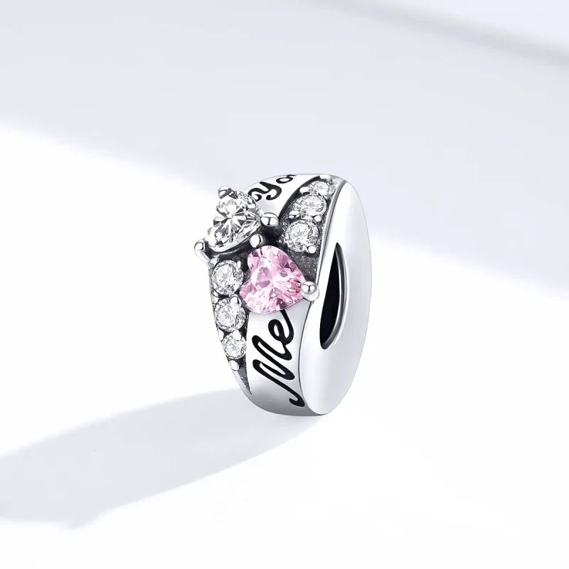 (kép) PANDORA típusú édes szív spacer charm - BSC283 - Megtekintés 4