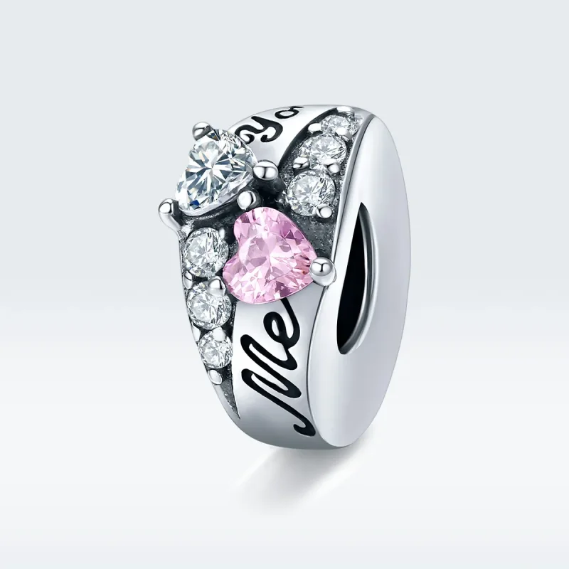 (kép) PANDORA típusú édes szív spacer charm - BSC283 - Megtekintés 5