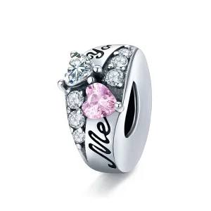 (kép) PANDORA típusú édes szív spacer charm - BSC283