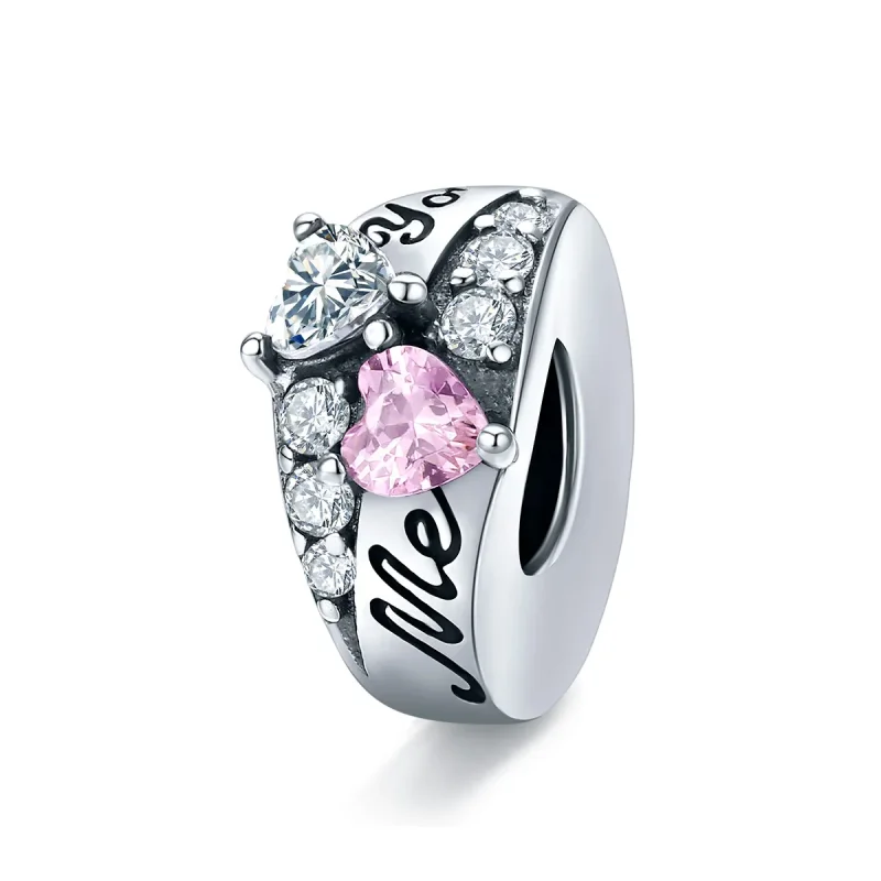 (kép) PANDORA típusú édes szív spacer charm - BSC283