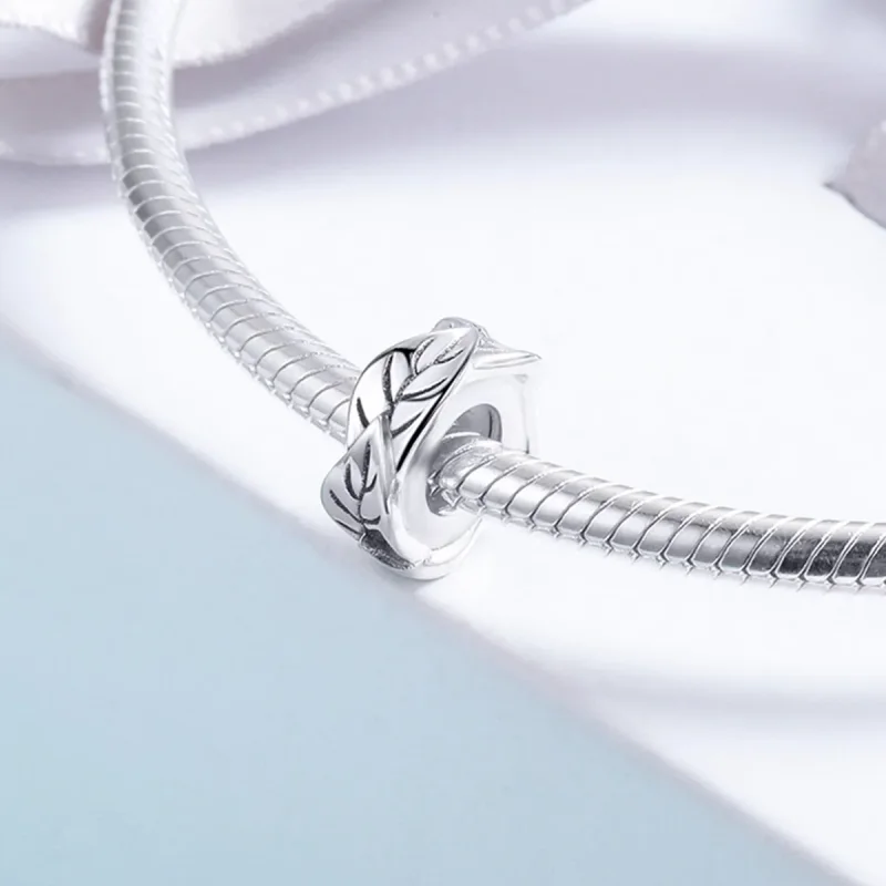 (kép) PANDORA típusú fehér levelek spacer charm - SCC597 - Megtekintés 4