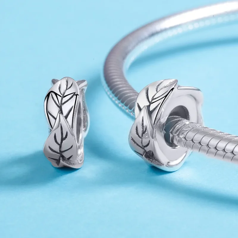 (kép) PANDORA típusú fehér levelek spacer charm - SCC597 - Megtekintés 5