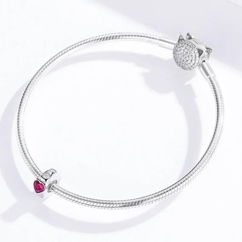 (kép) PANDORA típusú fényes szerelem spacer charm - BSC123 - Megtekintés 4