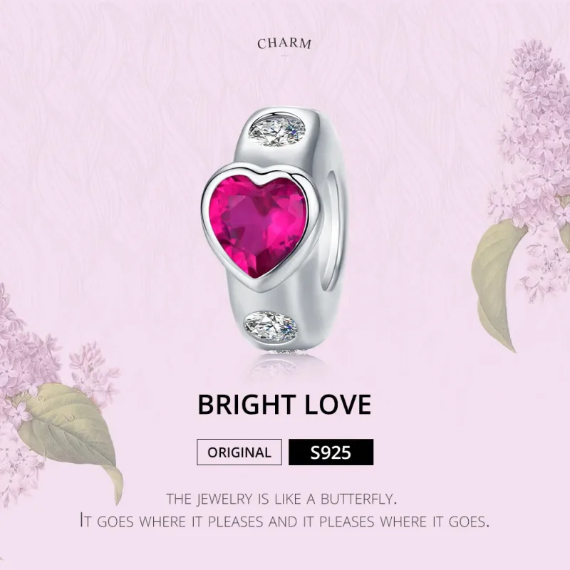 (kép) PANDORA típusú fényes szerelem spacer charm - BSC123 - Megtekintés 5