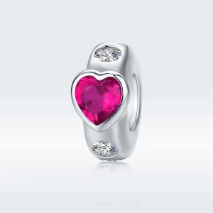 (kép) PANDORA típusú fényes szerelem spacer charm - BSC123