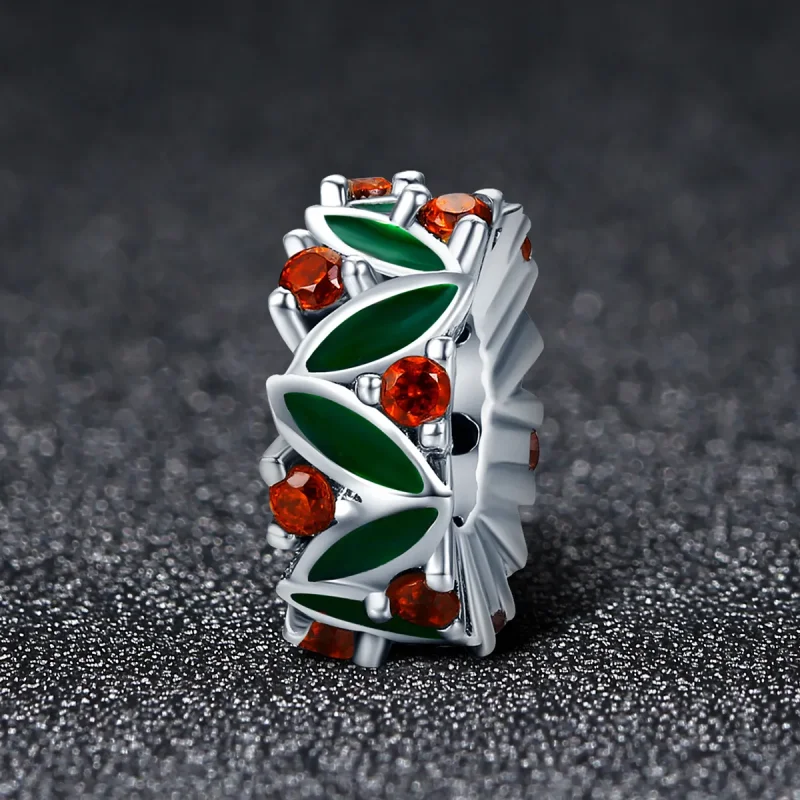 (kép) PANDORA típusú karácsonyfa levelek spacer charm - SCC317 - Megtekintés 2