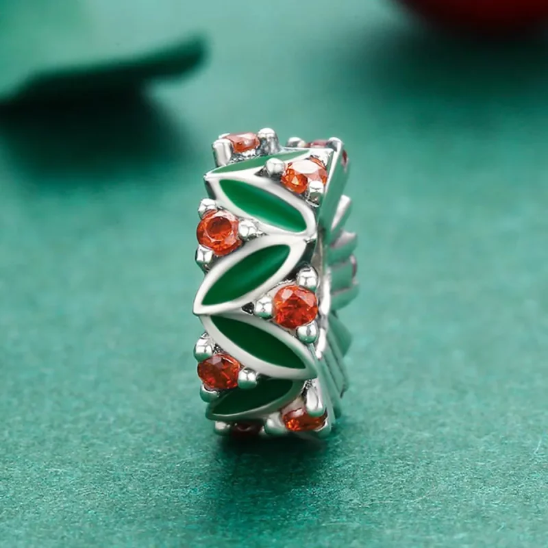 (kép) PANDORA típusú karácsonyfa levelek spacer charm - SCC317 - Megtekintés 3
