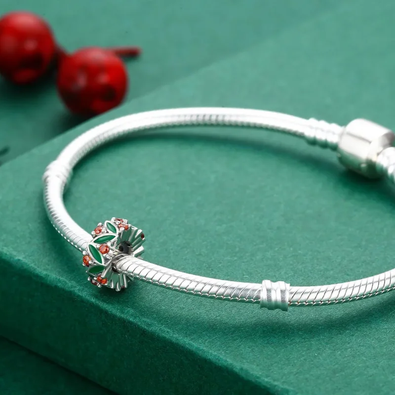 (kép) PANDORA típusú karácsonyfa levelek spacer charm - SCC317 - Megtekintés 4