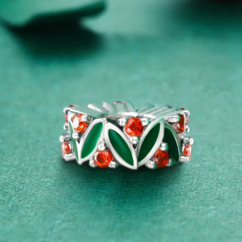 (kép) PANDORA típusú karácsonyfa levelek spacer charm - SCC317 - Megtekintés 5
