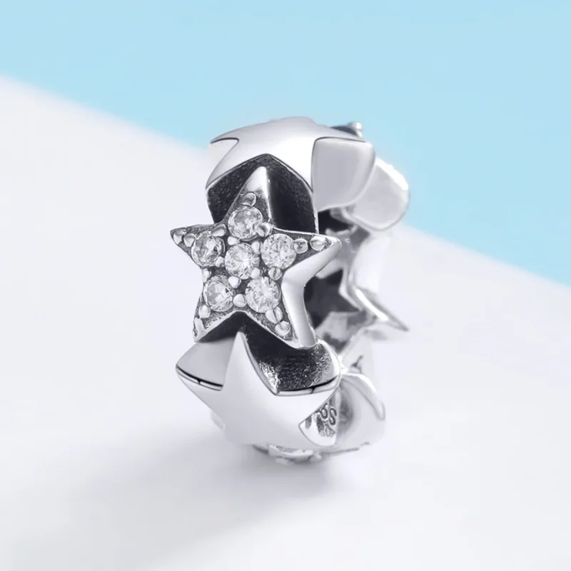 (kép) PANDORA típusú kis csillagok spacer charm - SCC929 - Megtekintés 2