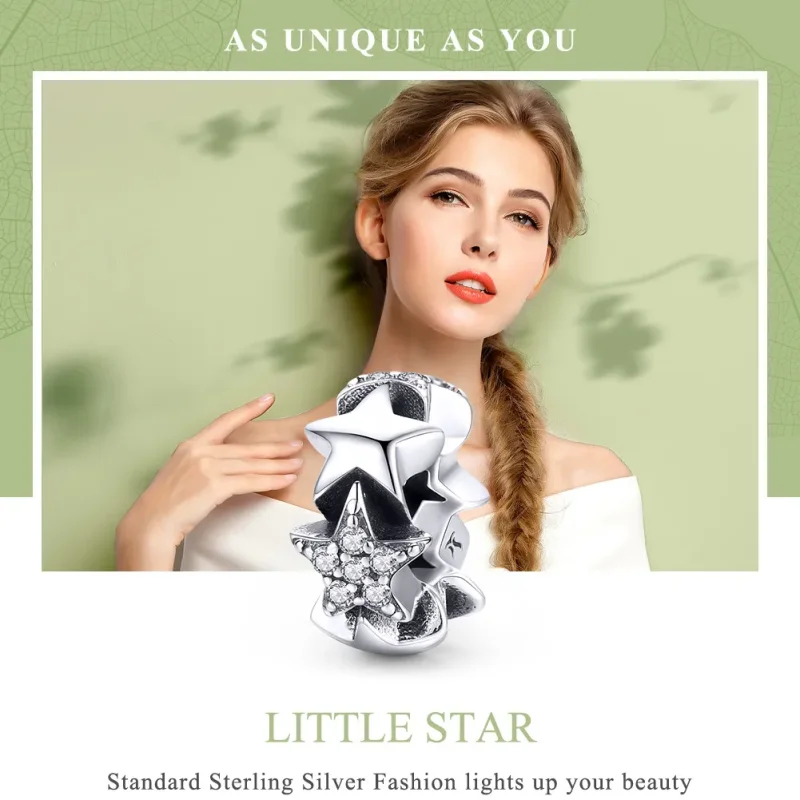 (kép) PANDORA típusú kis csillagok spacer charm - SCC929 - Megtekintés 6