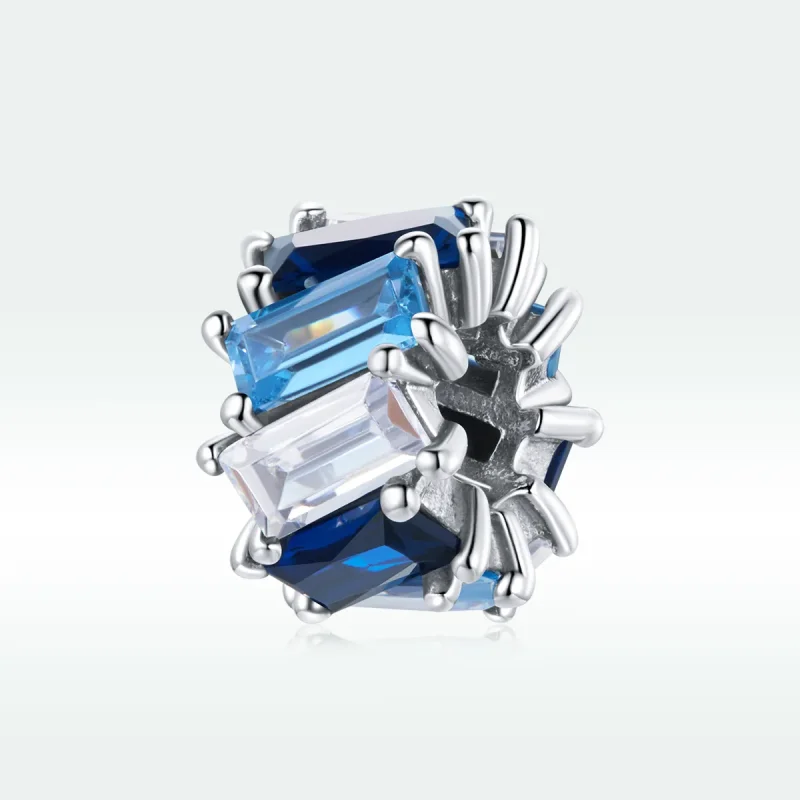 (kép) PANDORA típusú kék négyzet spacer charm - SCC1806 - Megtekintés 5