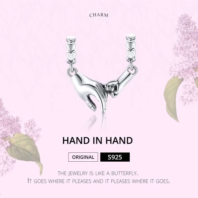 (kép) PANDORA típusú kéz a kézben spacer charm - SCC1700 - Megtekintés 6