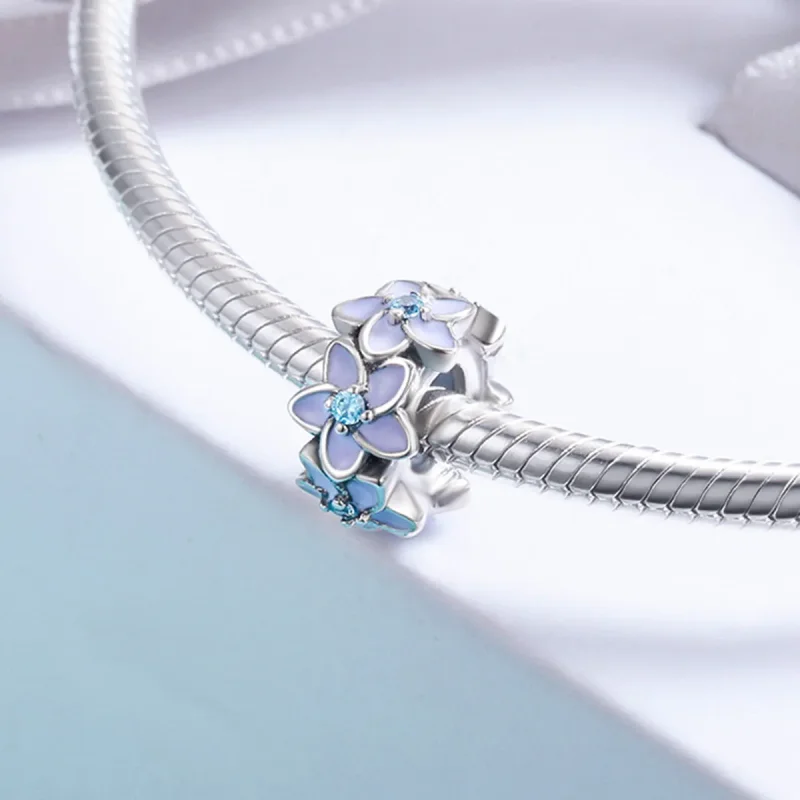 (kép) PANDORA típusú lila virágok spacer charm - SCC601 - Megtekintés 4