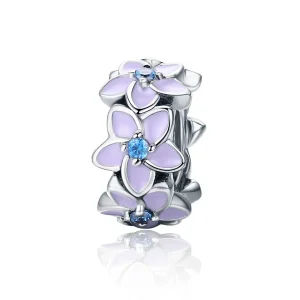 (kép) PANDORA típusú lila virágok spacer charm - SCC601