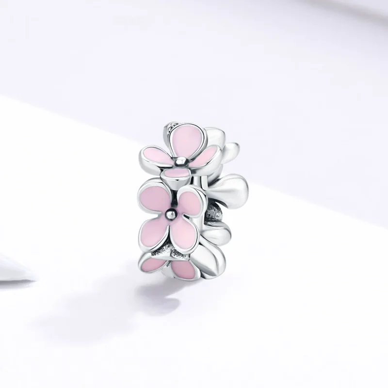 (kép) PANDORA típusú rózsaszín virág spacer charm - SCC1484 - Megtekintés 2