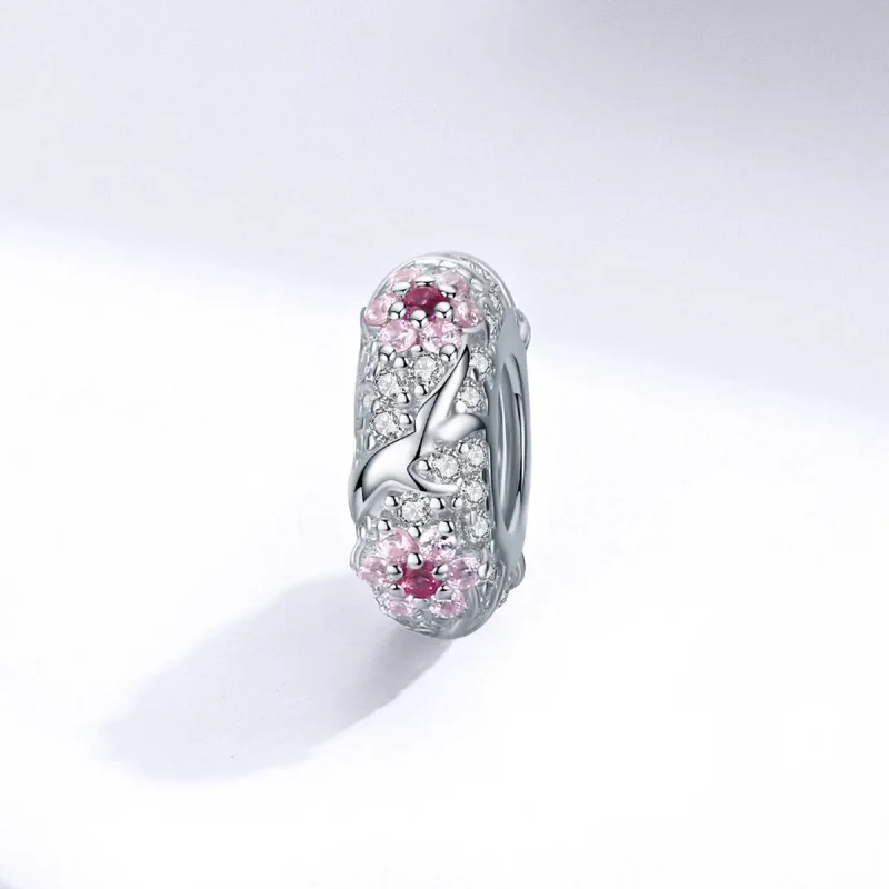 (kép) PANDORA típusú szilva virág spacer charm - BSC152 - Megtekintés 2