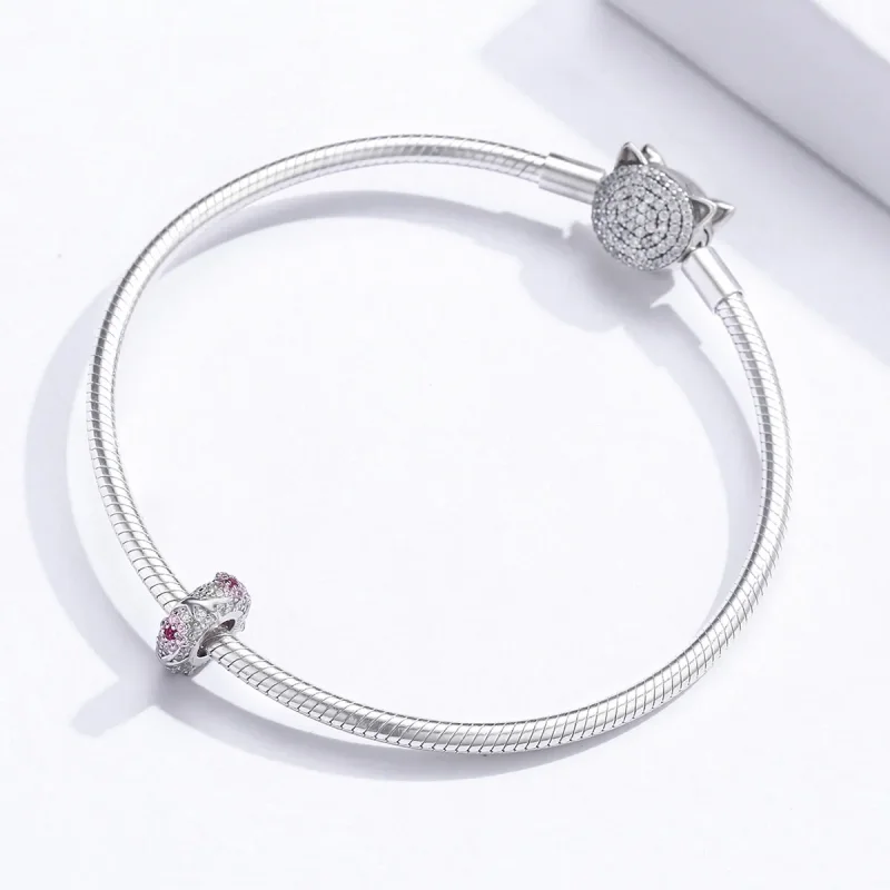 (kép) PANDORA típusú szilva virág spacer charm - BSC152 - Megtekintés 3