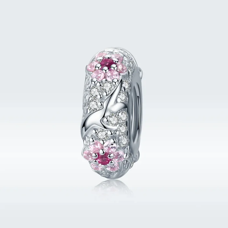 (kép) PANDORA típusú szilva virág spacer charm - BSC152 - Megtekintés 5