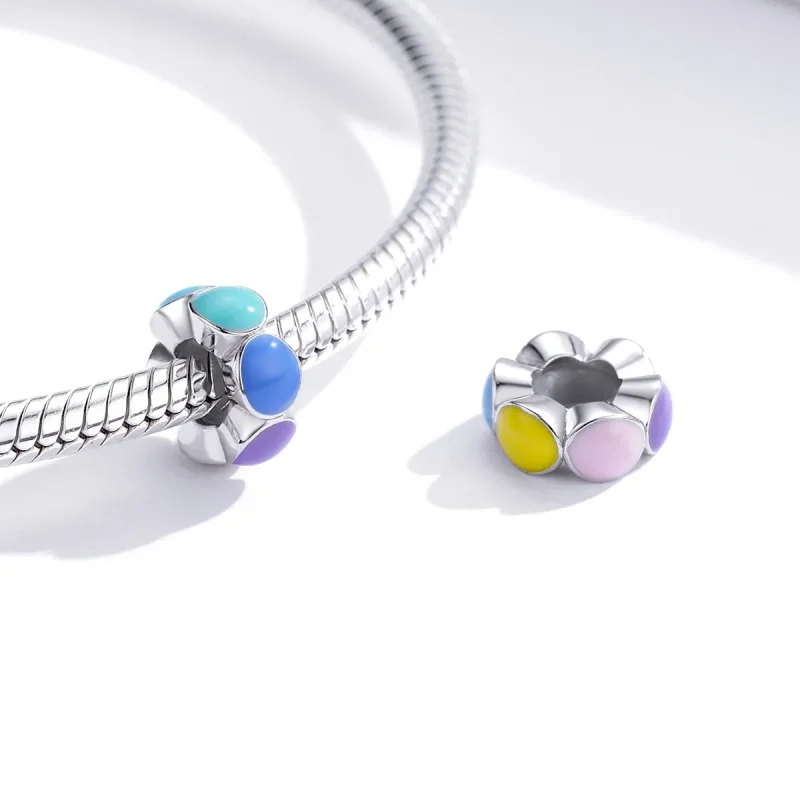 (kép) PANDORA típusú szivárvány buborék spacer charm - SCC1555 - Megtekintés 3