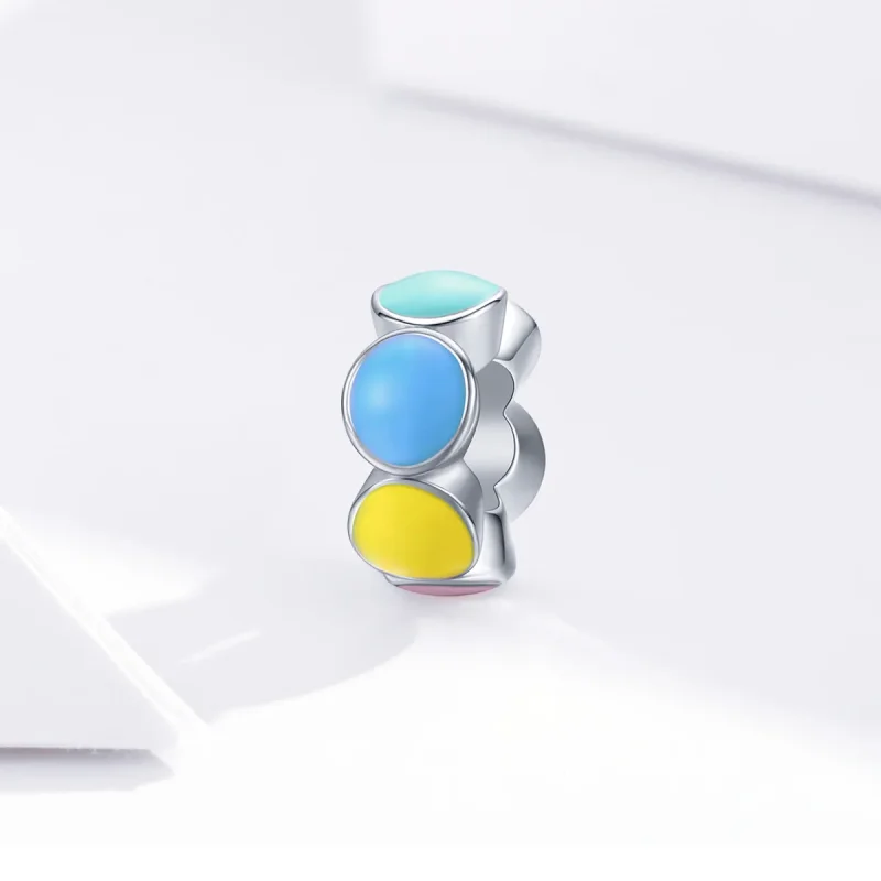 (kép) PANDORA típusú szivárvány buborék spacer charm - SCC1555 - Megtekintés 4
