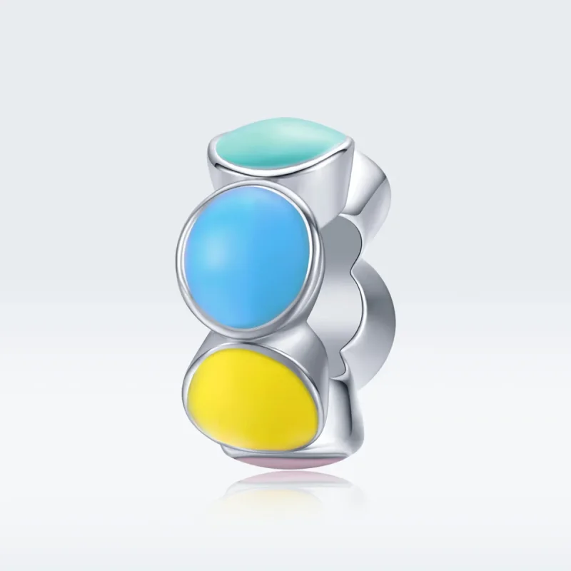 (kép) PANDORA típusú szivárvány buborék spacer charm - SCC1555 - Megtekintés 5