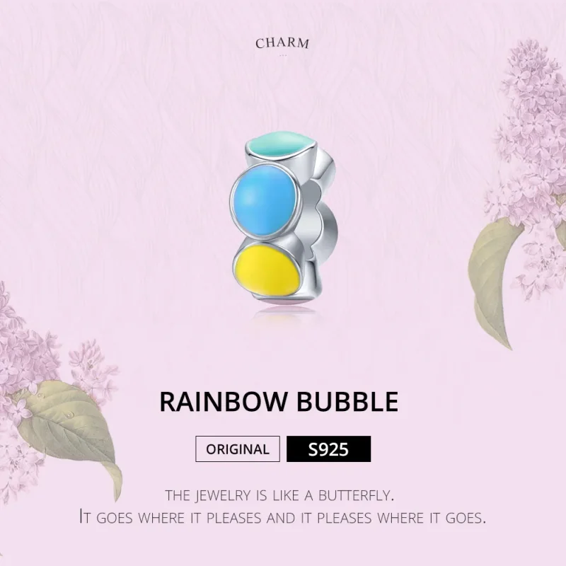 (kép) PANDORA típusú szivárvány buborék spacer charm - SCC1555 - Megtekintés 6