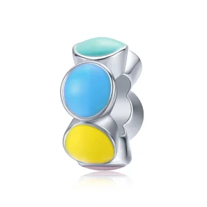 (kép) PANDORA típusú szivárvány buborék spacer charm - SCC1555