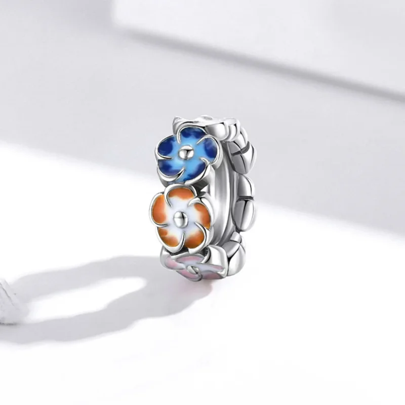(kép) PANDORA típusú színes hortenzia spacer charm - SCC1703 - Megtekintés 2