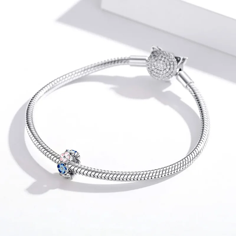 (kép) PANDORA típusú színes hortenzia spacer charm - SCC1703 - Megtekintés 3