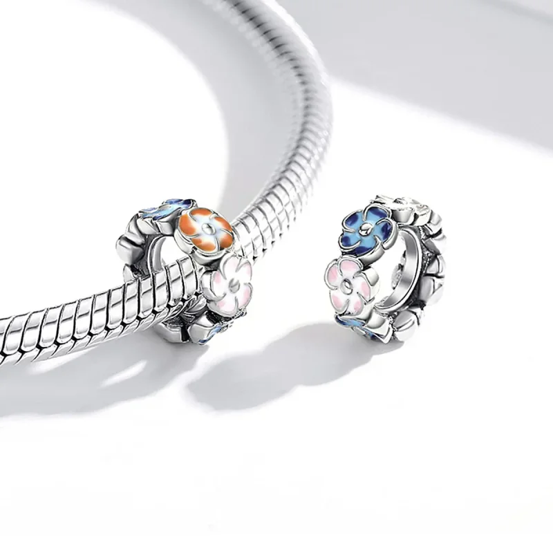(kép) PANDORA típusú színes hortenzia spacer charm - SCC1703 - Megtekintés 4