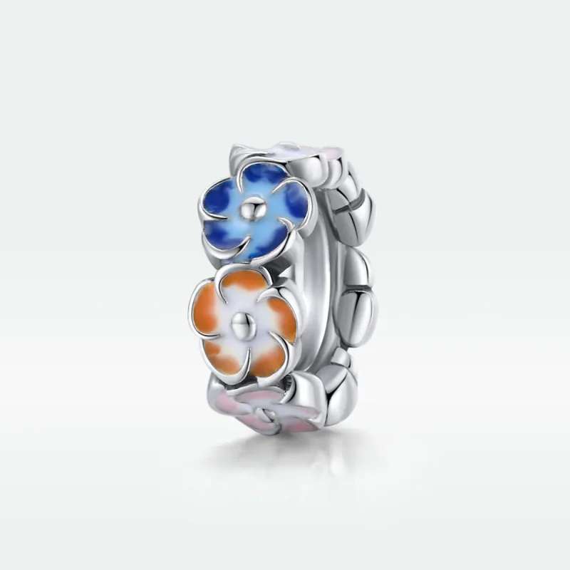 (kép) PANDORA típusú színes hortenzia spacer charm - SCC1703 - Megtekintés 5