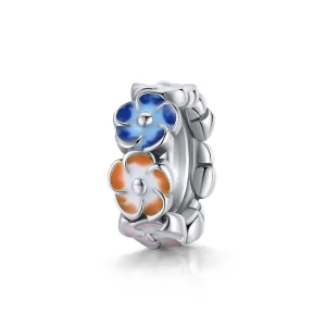 (kép) PANDORA típusú színes hortenzia spacer charm - SCC1703
