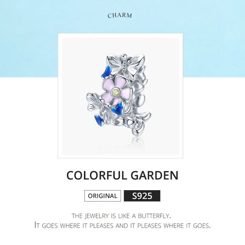 (kép) PANDORA típusú színes kert spacer charm - BSC288 - Megtekintés 6