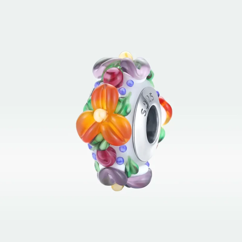 (kép) PANDORA típusú színes virágok spacer charm - SCC1720 - Megtekintés 5