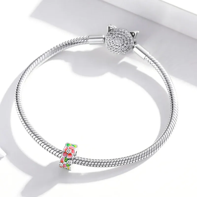 (kép) PANDORA típusú színes virágok spacer charm - SCC1727 - Megtekintés 3