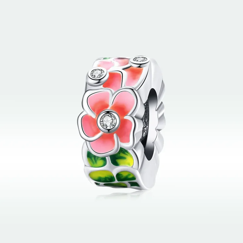 (kép) PANDORA típusú színes virágok spacer charm - SCC1727 - Megtekintés 5