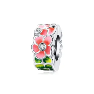 (kép) PANDORA típusú színes virágok spacer charm - SCC1727