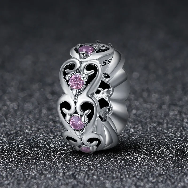 (kép) PANDORA típusú szív alakja spacer charm - SCC339 - Megtekintés 2